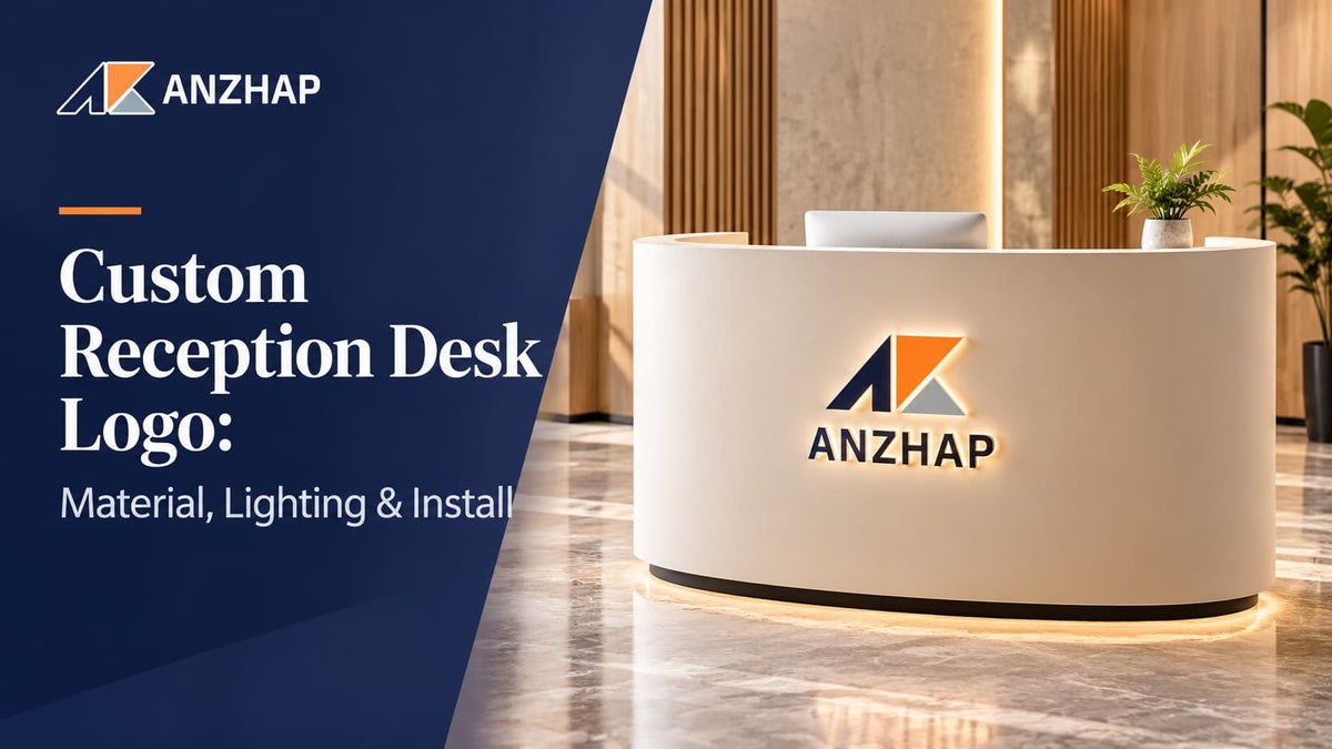 Custom Reception Desk Logo: Material, Lighting & Install