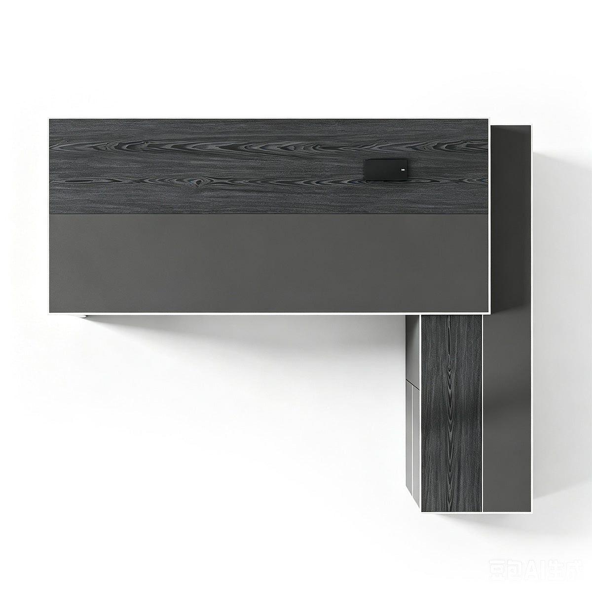 Black Executive Desk with L-Shaped Return and Storage - ANZHAP LBZ-2189 Main picture 4