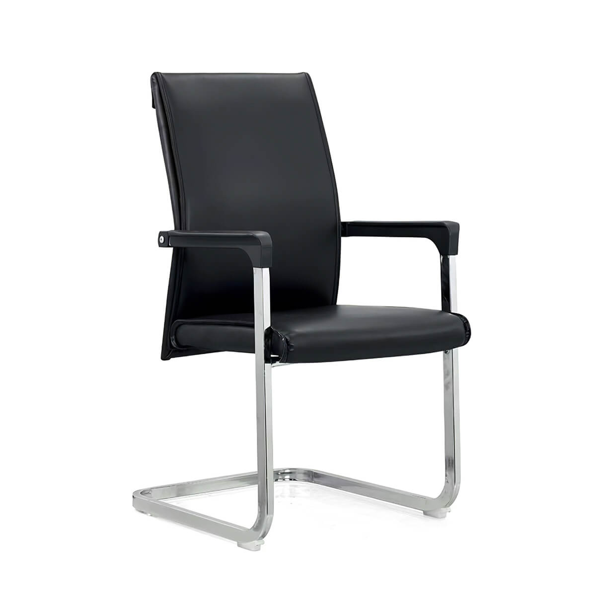 Black Leather Office Chair - Height Adjustable Swivel Desk Chair - ANZHAP BGY-1032 Main picture 2