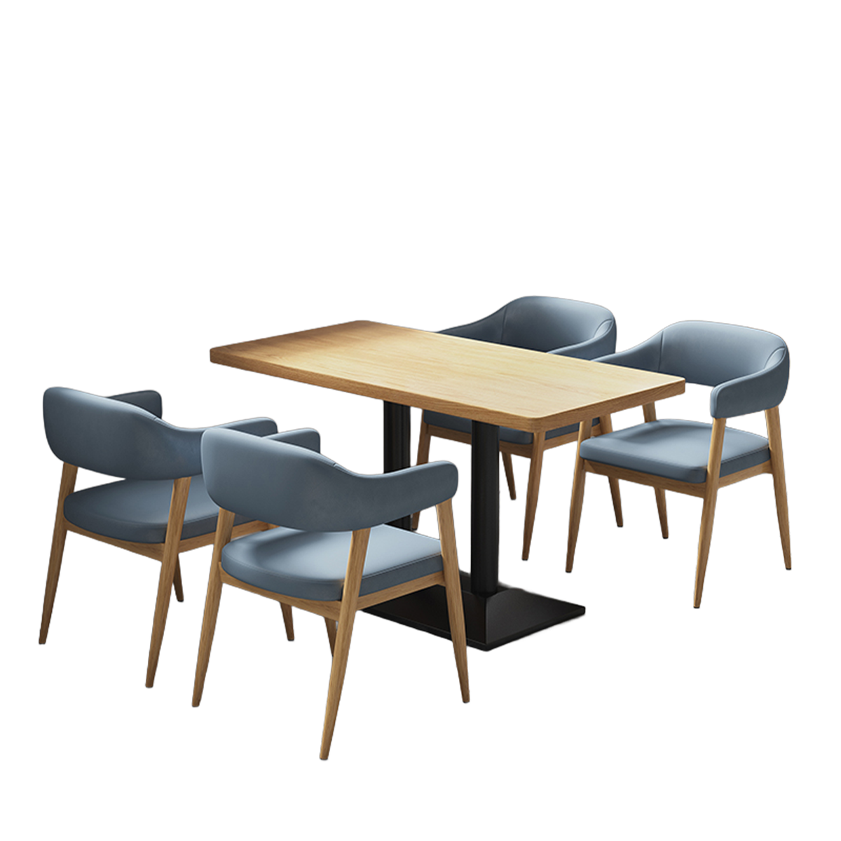 Blue Upholstered Mounted Booth Seating Set for Breakrooms - ANZHAP JDZH-2076 Main picture3