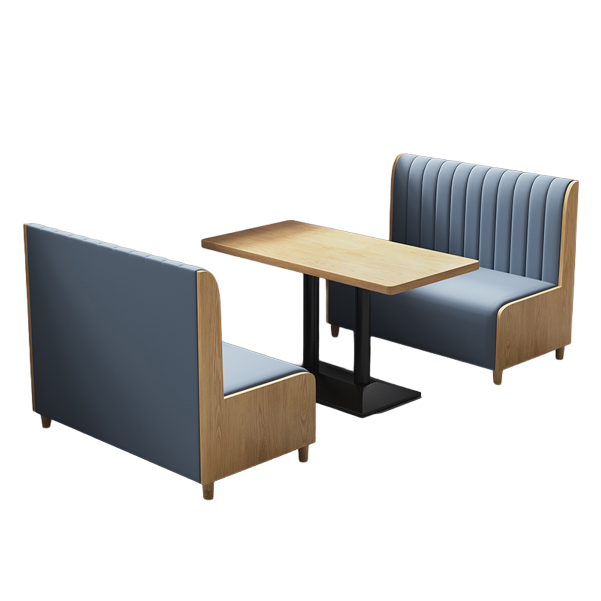 Blue Upholstered Mounted Booth Seating Set for Breakrooms - ANZHAP JDZH-2076 Main picture5