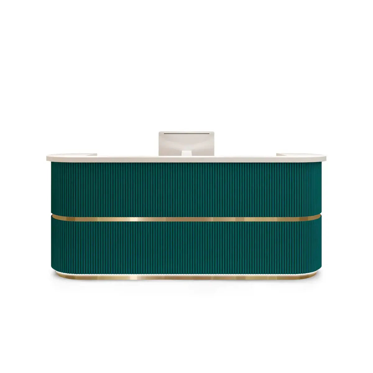 Curved Fluted Welcome Desk for Modern Shops Affordable Luxury Look ANZHAP-JDT-7190-mainpictures 2