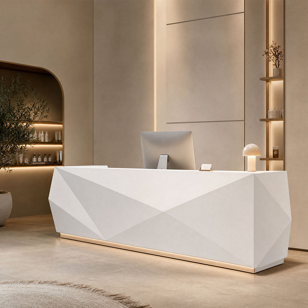 Curved Reception Counter for Modern Professional Workspaces