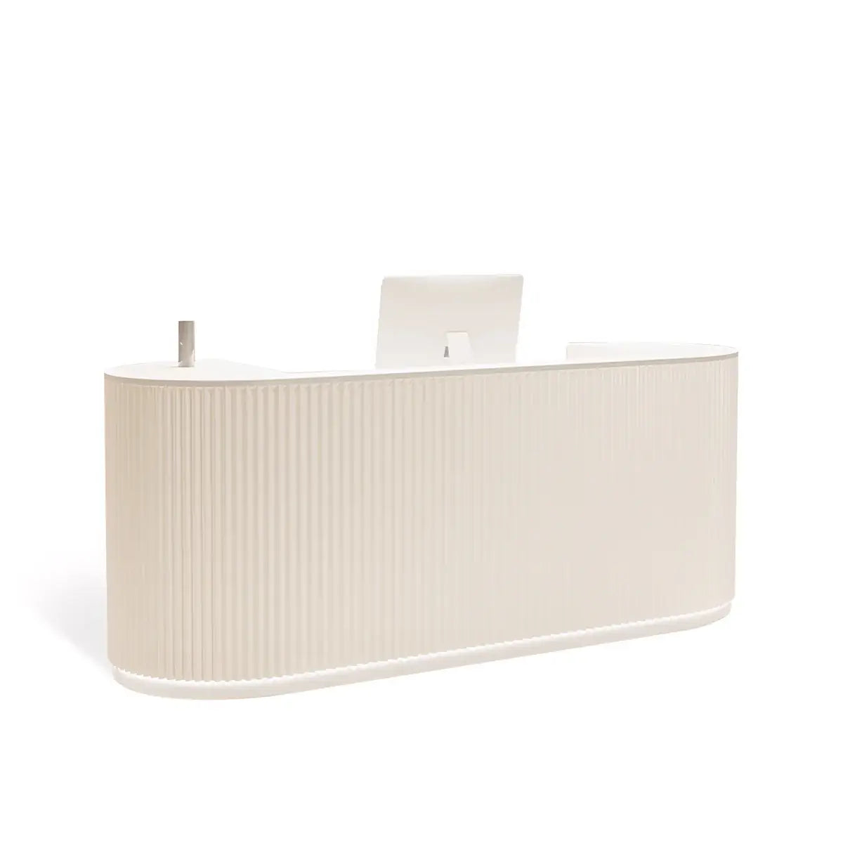 Curved White Reception Counter with LED Modern Minimalist Design ANZHAP-JDT-107-mainpictures 3