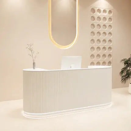 Curved White Reception Counter with LED Modern Minimalist Design ANZHAP-JDT-107-mainpictures 3