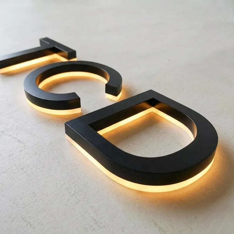Custom Stainless Steel Backlit Logo Letters for Reception Desk-5