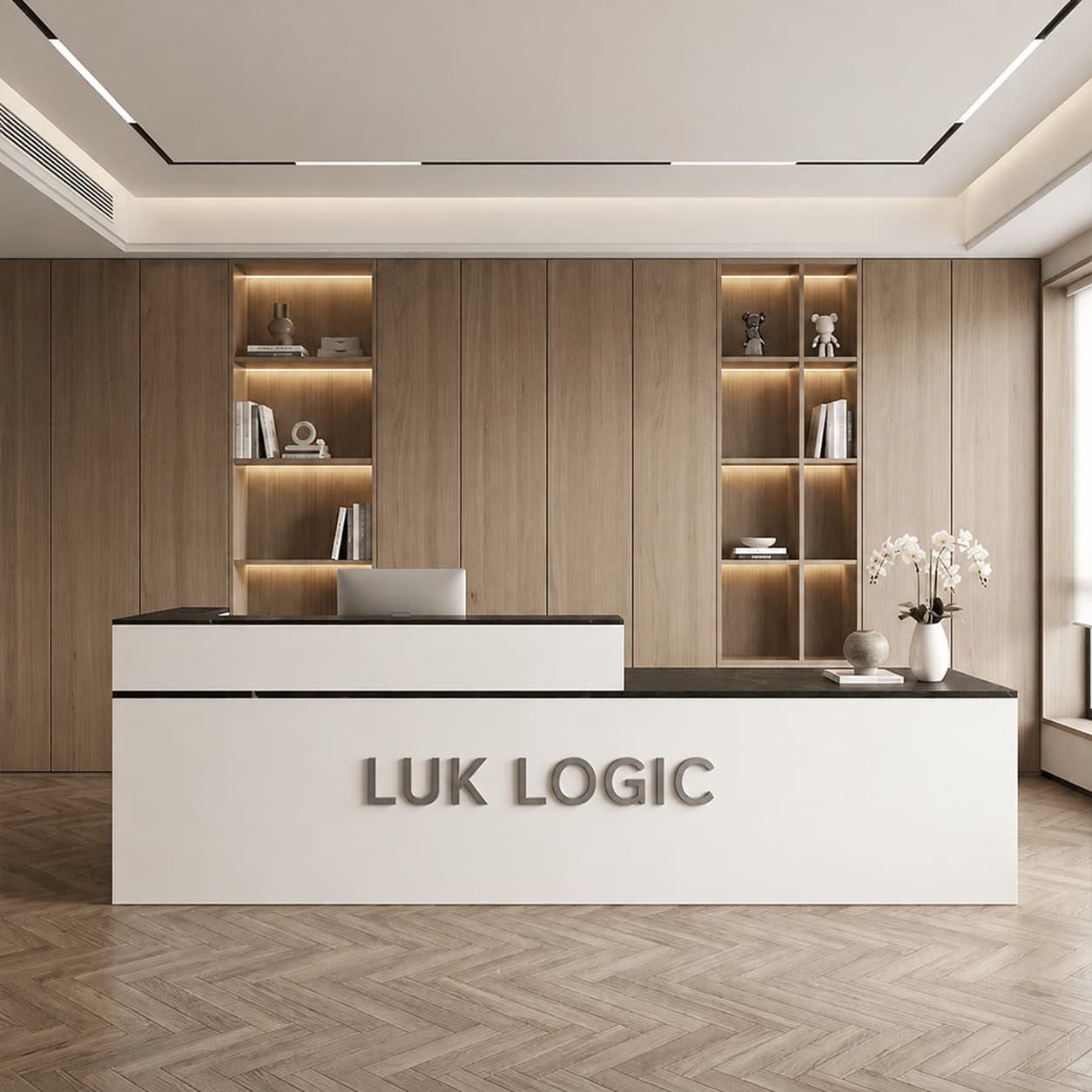 Custom Stainless Steel Metal Letters for Reception Desk Logo-2