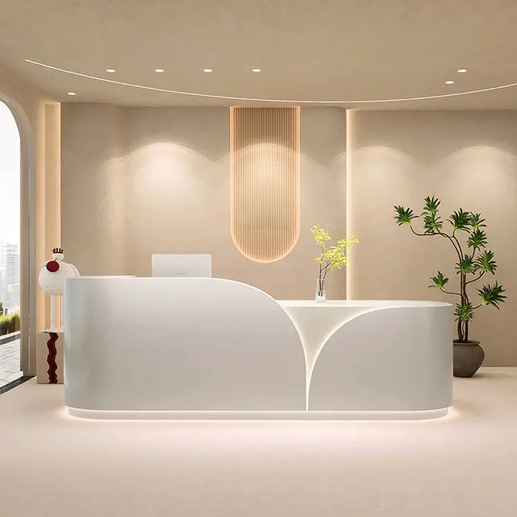 Ergonomic Curved Welcome Desk with LED Modern Welcome Counter ANZHAP-JDT-743-mainpictures 1