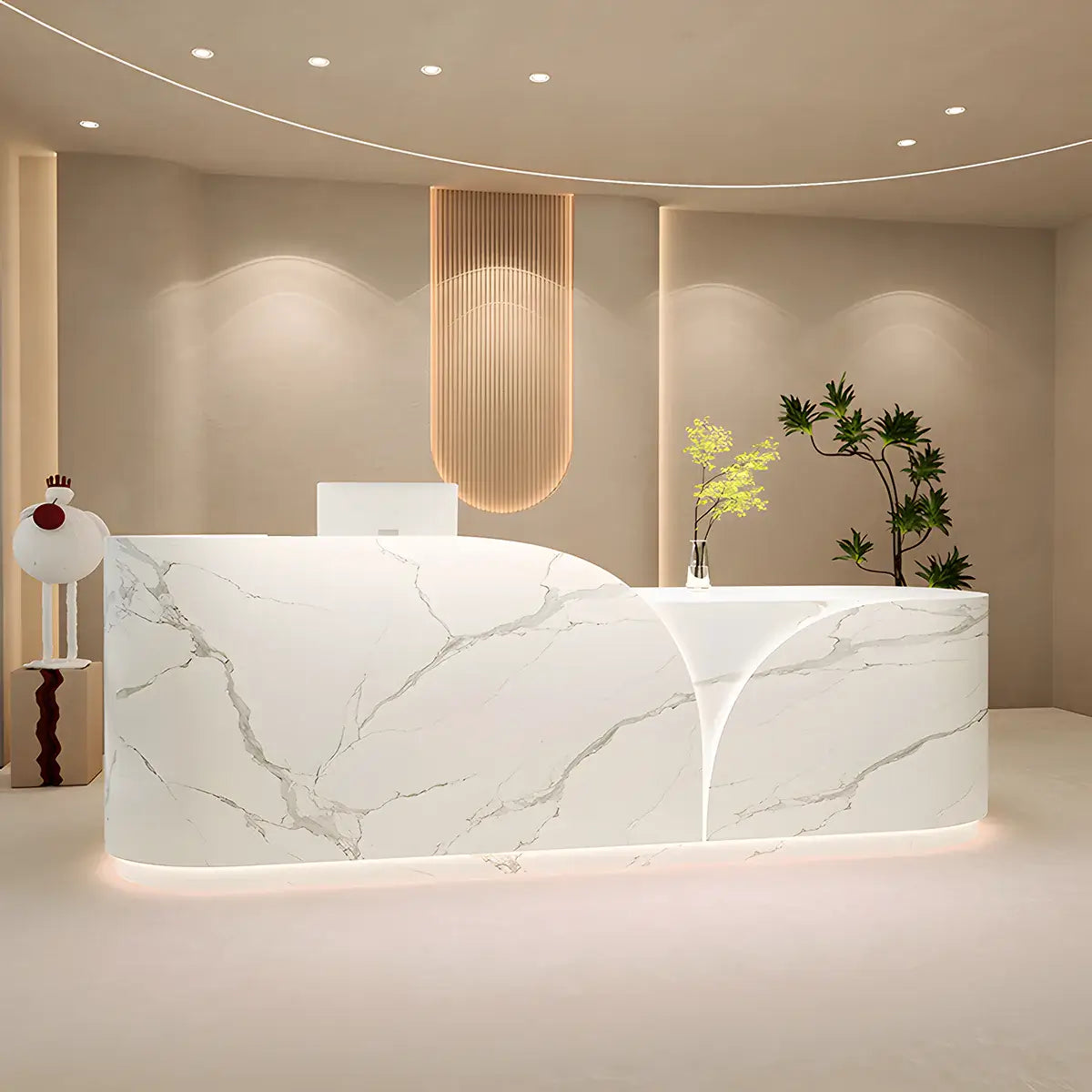 Ergonomic Curved Welcome Desk with LED Modern Welcome Counter ANZHAP-JDT-743-mainpictures 3