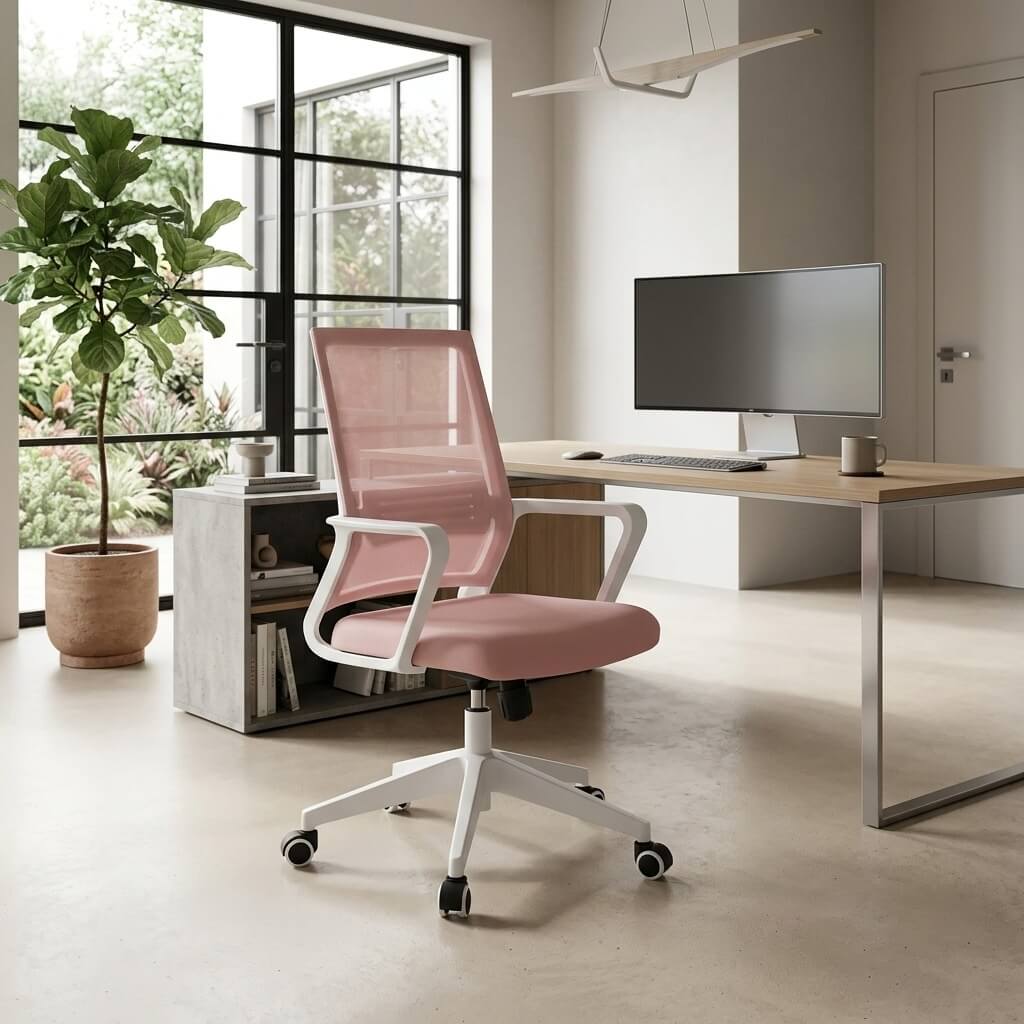 Ergonomic Mesh Swivel Office Chair with Silent Wheels - ANZHAP BGY-1017 Main picture 4