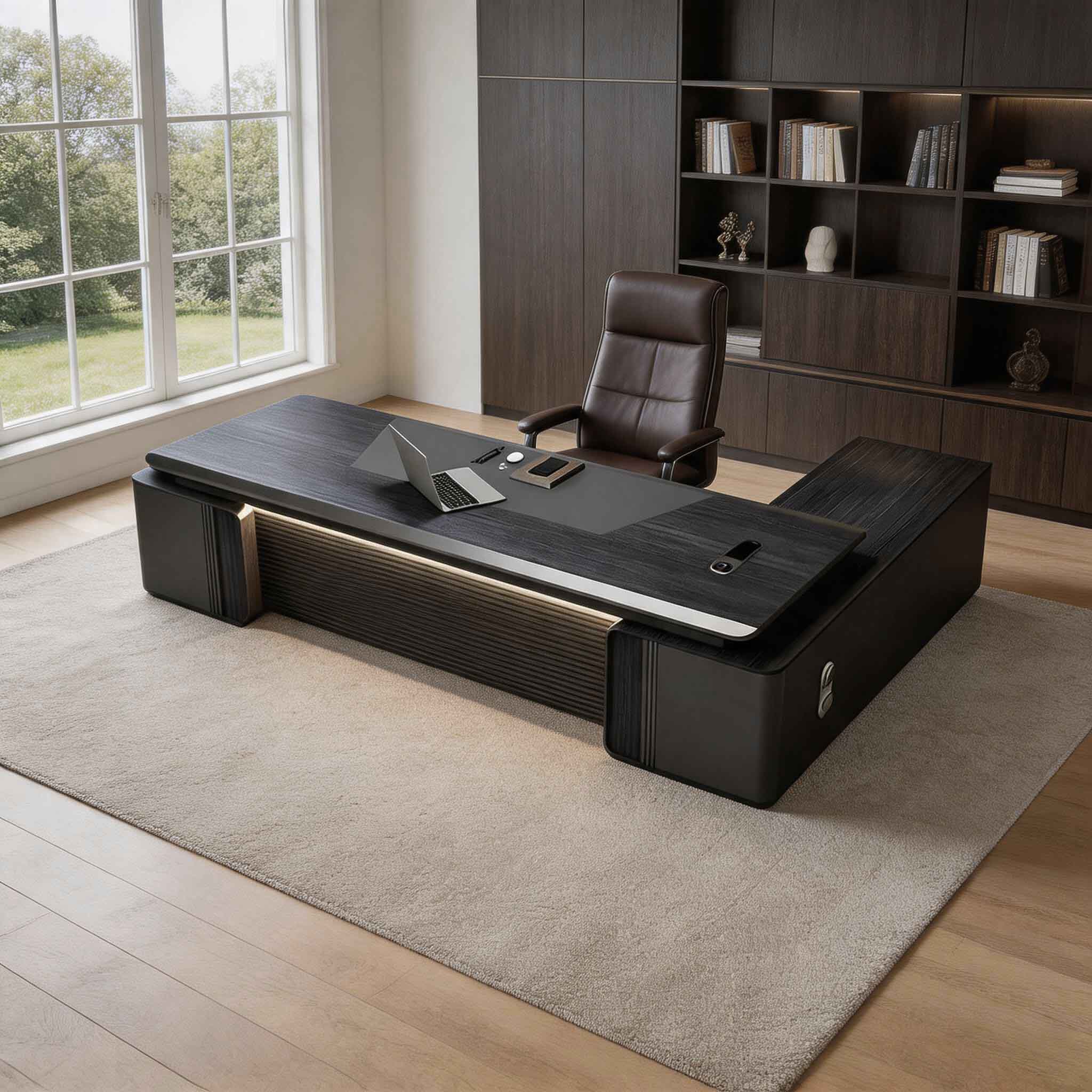 L-Shaped Office Desk with Lockable Storage DrawersANZHAP- LBZ-2082-mainpictures 3