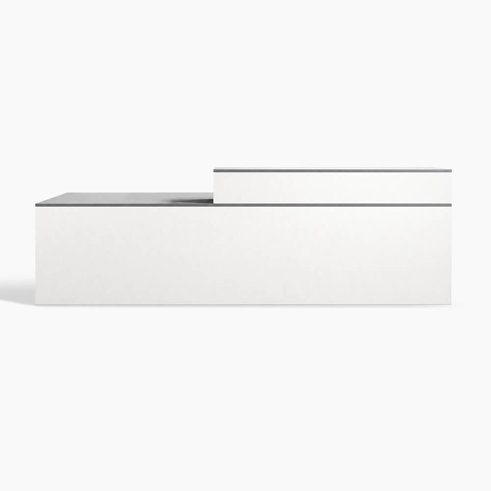 Comptoir d'accueil ergonomique en L pour bureau