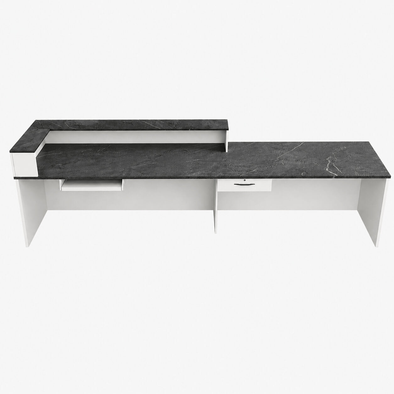 Comptoir d'accueil ergonomique en L pour bureau