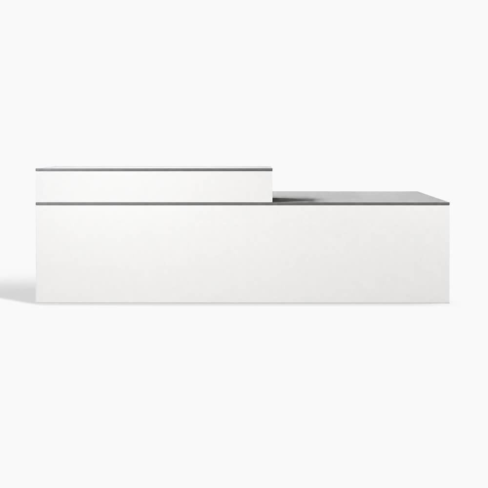 Comptoir d'accueil ergonomique en L pour bureau