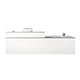 L180*L61*H99cm / Blanc + Gris / Dans la vue latérale droite supérieure