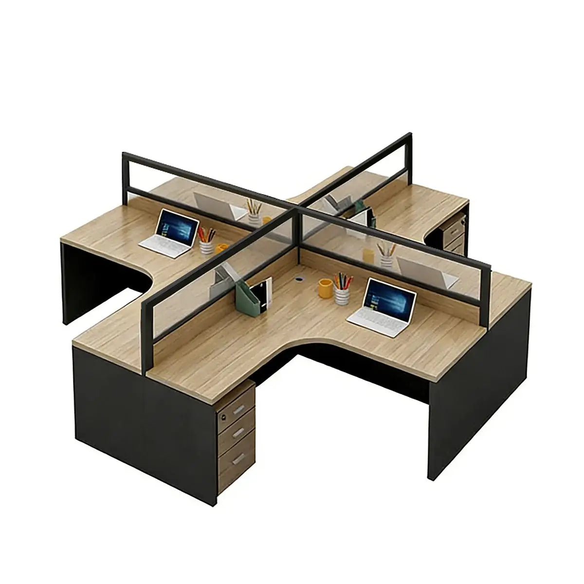L-Shaped Shared Office Desk - Professional Workstation ANZHAP-YGZ-744-mainpictures 16