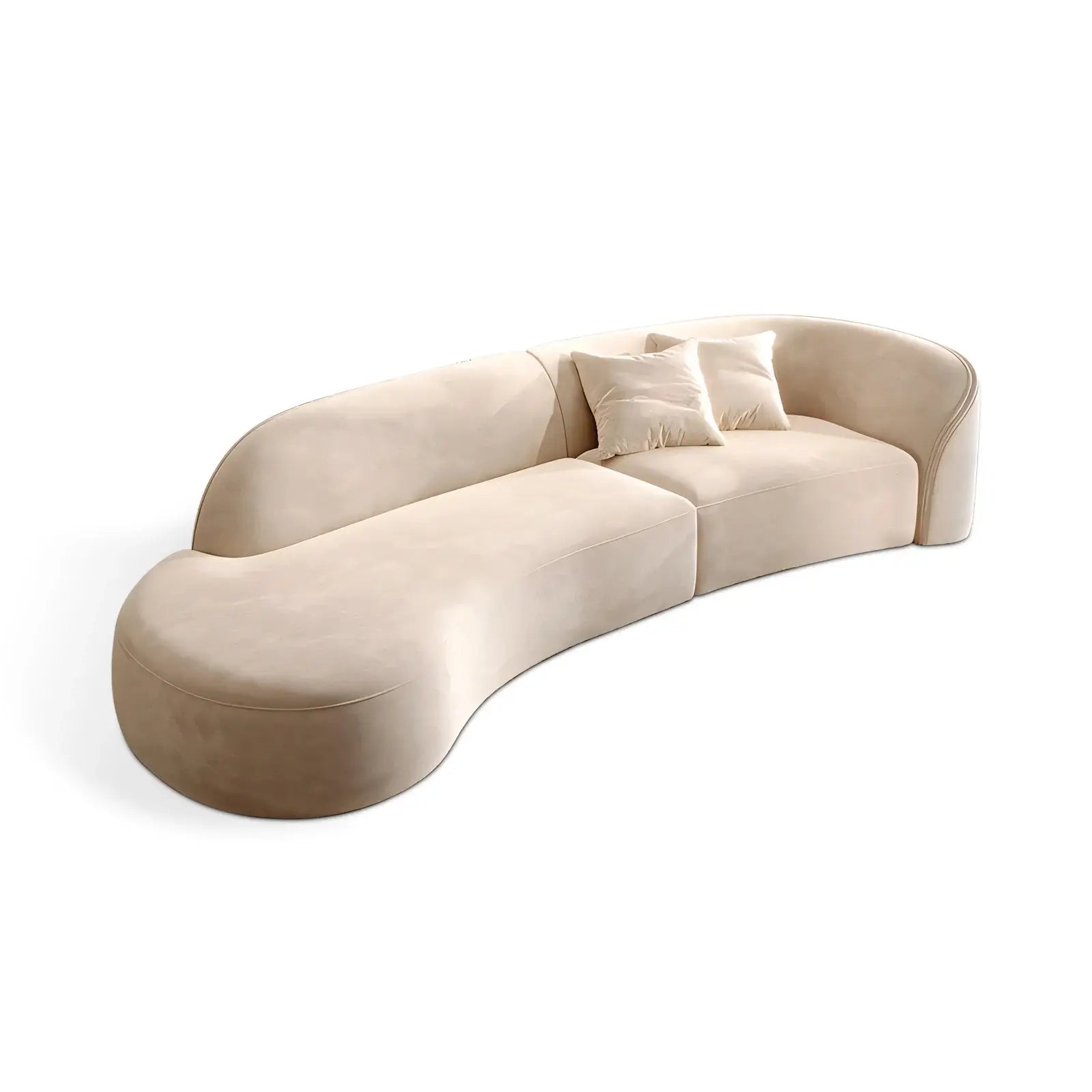 Canapé bas de salon | Banquette moderne en tissu incurvé | ANZHAP