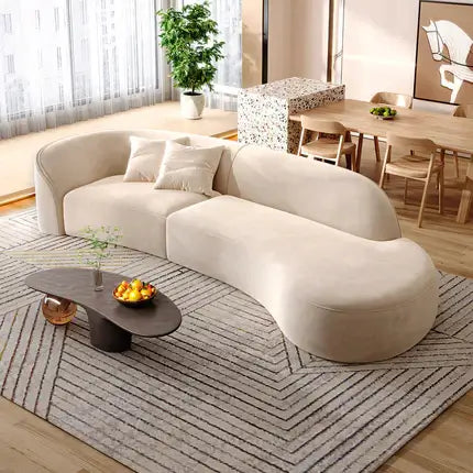 Low Profile Lounge Sofa Modern Curved Fabric Settee ANZHAP-BSF-035-mainpictures 11