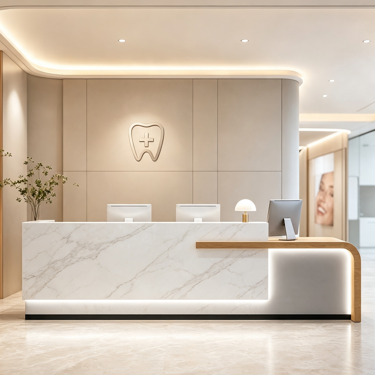 Medical reception desk for dental clinics