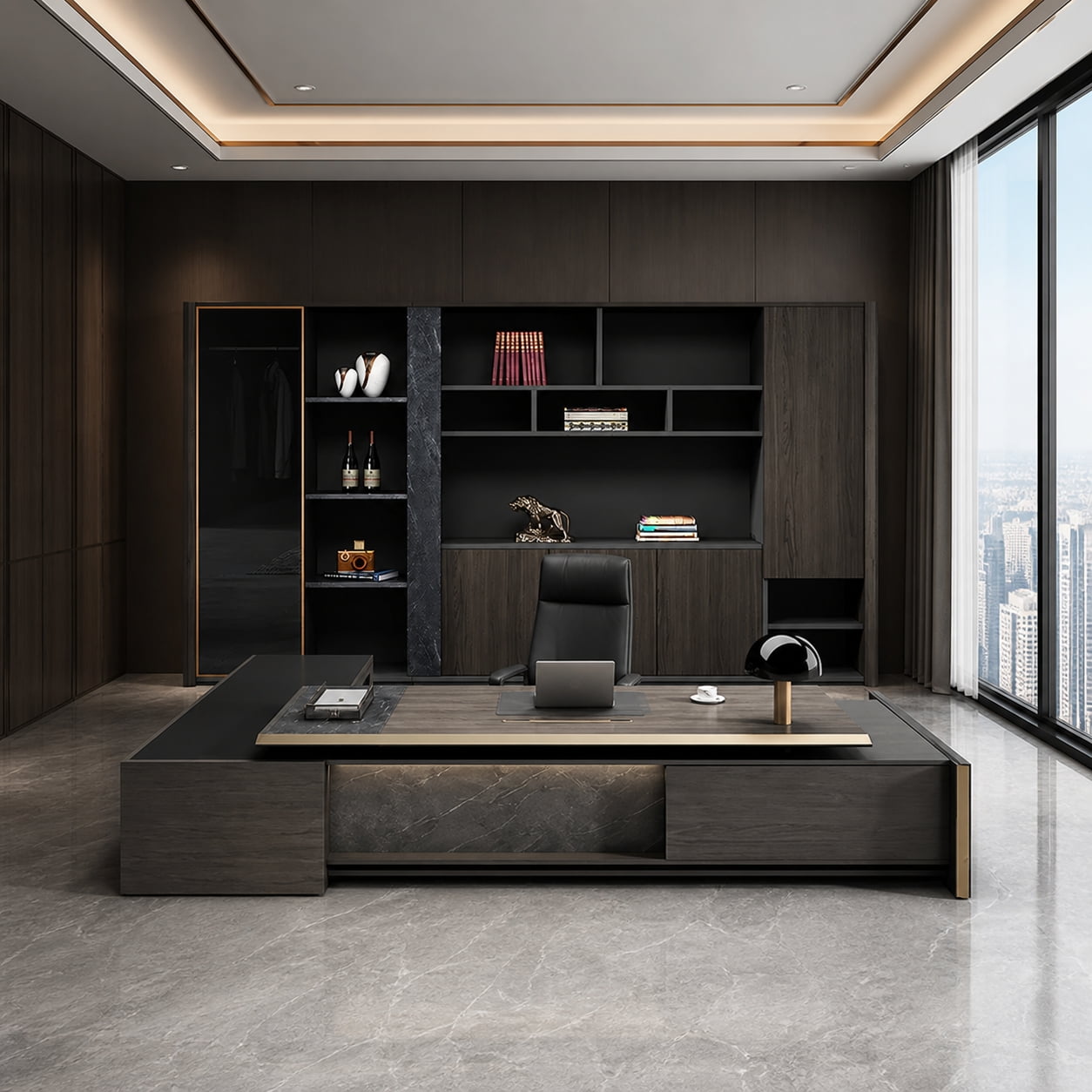 Modern CEO Office Table - Minimalist Executive Workstation ANZHAP-LBZ-708-mianpictures 1