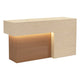 Travertin beige + grain de bois / Bande LED gauche / L100*l50.8*H90cm