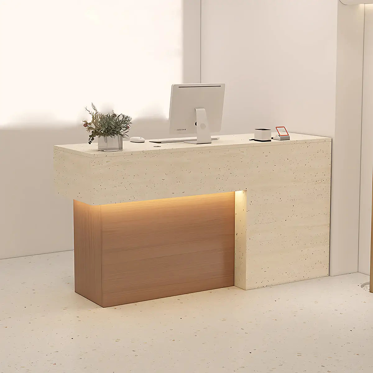 Modern Compact Front Desk with LED Space-Saving Welcome Counter ANZHAP-JDT-2267-mainpict ures 13