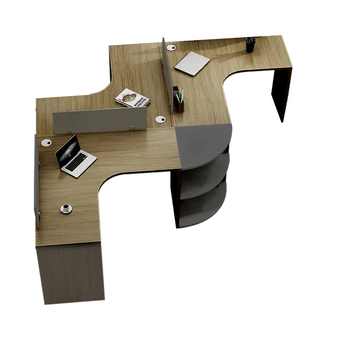 Modern Curved Adjustable Desk - Creative Agency Workstation ANZHAP- BGZ-007-mainpictures 109