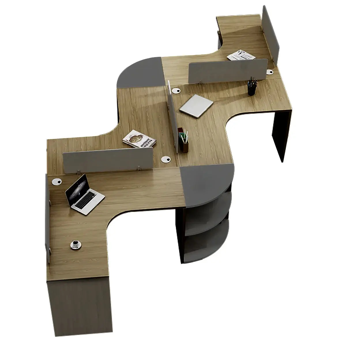 Modern Curved Adjustable Desk - Creative Agency Workstation ANZHAP- BGZ-007-mainpictures 53