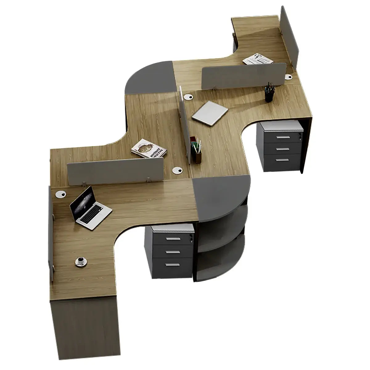 Modern Curved Adjustable Desk - Creative Agency Workstation ANZHAP- BGZ-007-mainpictures 54