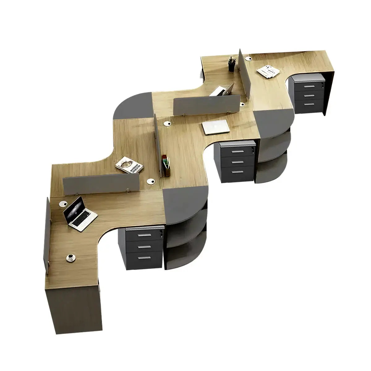 Modern Curved Adjustable Desk - Creative Agency Workstation ANZHAP- BGZ-007-mainpictures 56