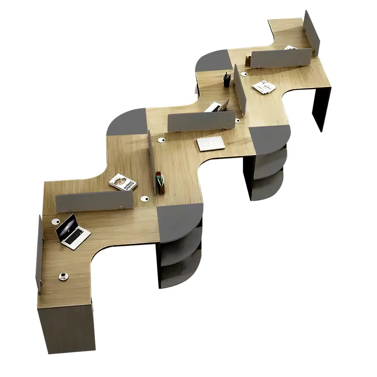 Modern Curved Adjustable Desk - Creative Agency Workstation ANZHAP- BGZ-007-mainpictures 57