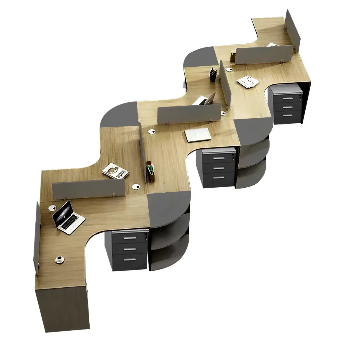 Modern Curved Adjustable Desk - Creative Agency Workstation ANZHAP- BGZ-007-mainpictures 58