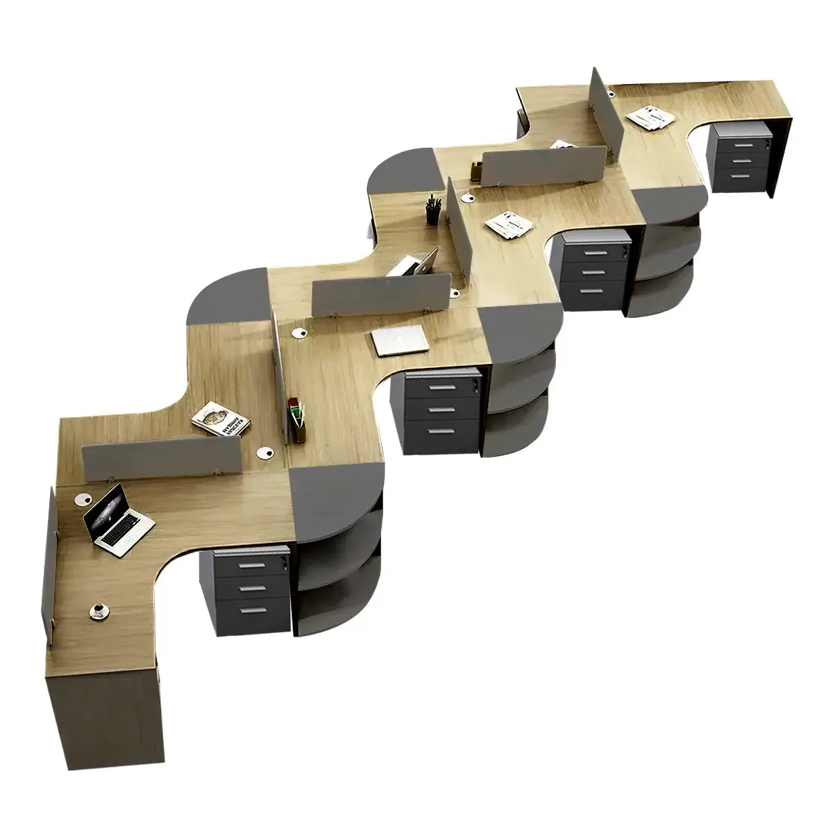 Modern Curved Adjustable Desk - Creative Agency Workstation ANZHAP- BGZ-007-mainpictures 60