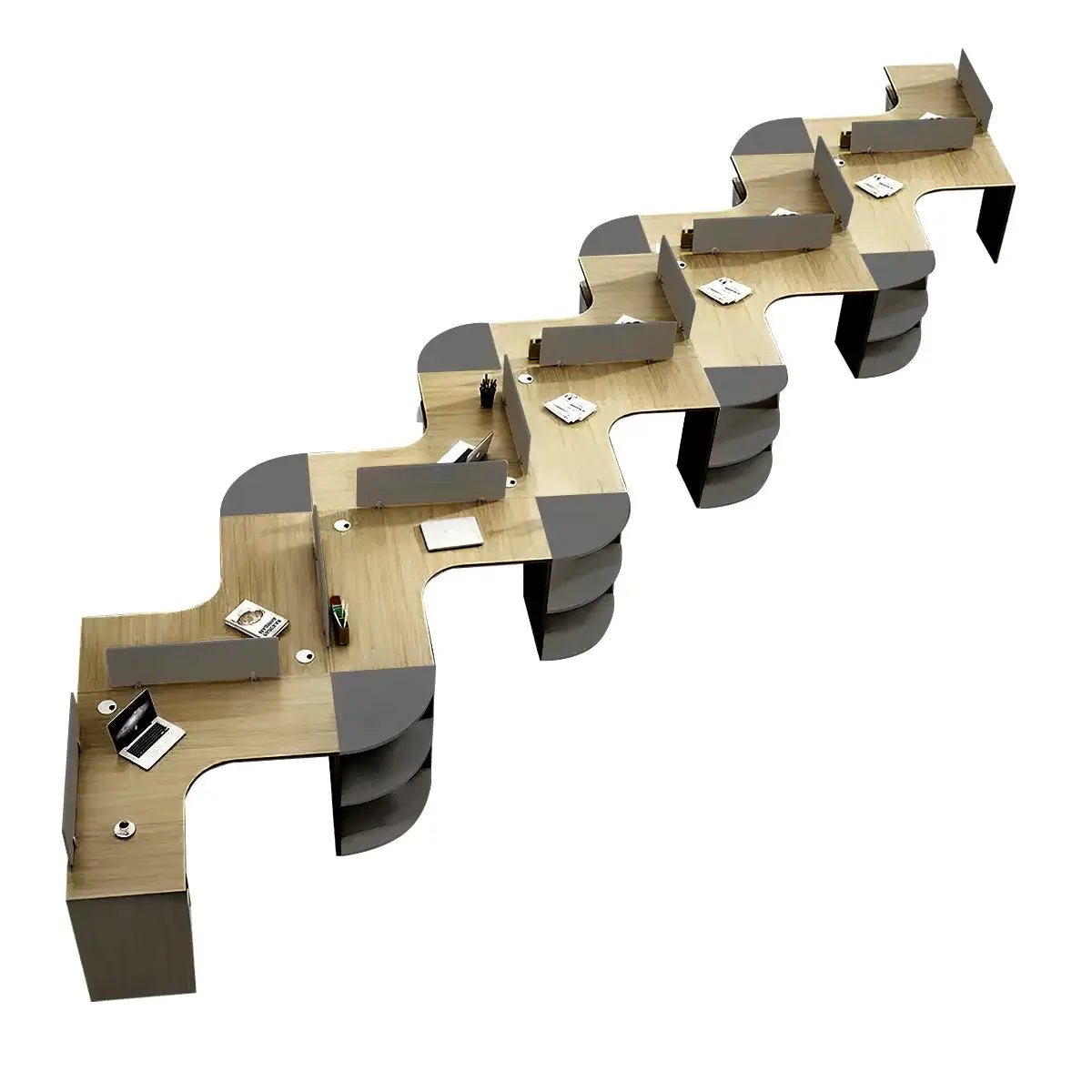 Modern Curved Adjustable Desk - Creative Agency Workstation ANZHAP- BGZ-007-mainpictures 65
