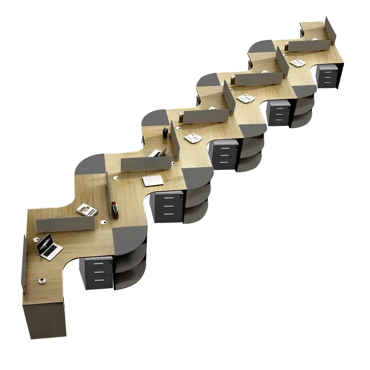 Modern Curved Adjustable Desk - Creative Agency Workstation ANZHAP- BGZ-007-mainpictures 66