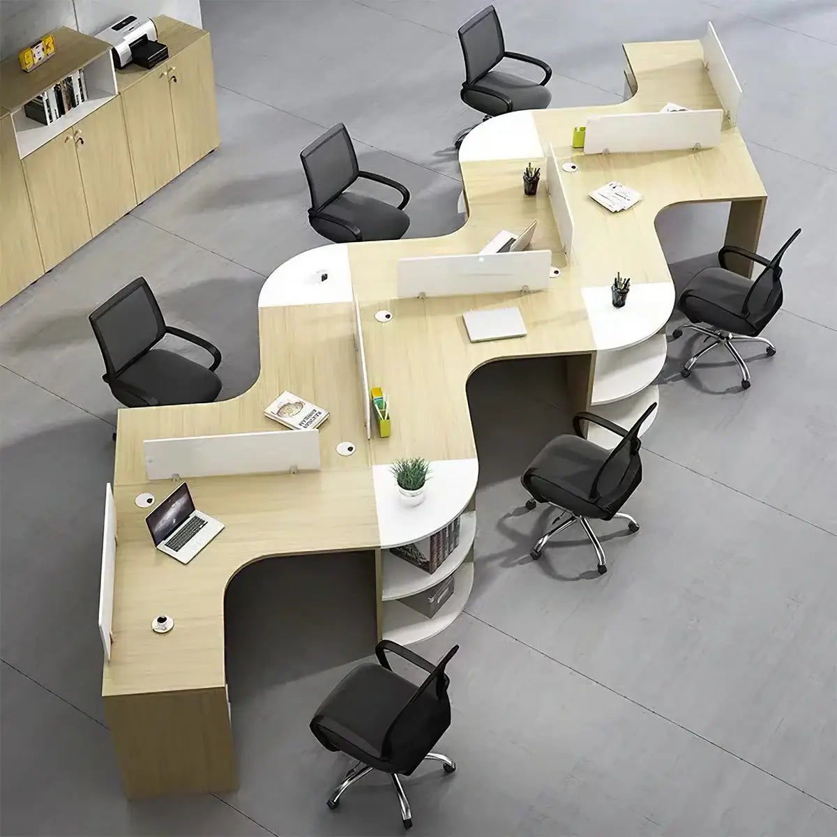 Modern Curved Adjustable Desk - Creative Agency Workstation ANZHAP- BGZ-007-mainpictures 67