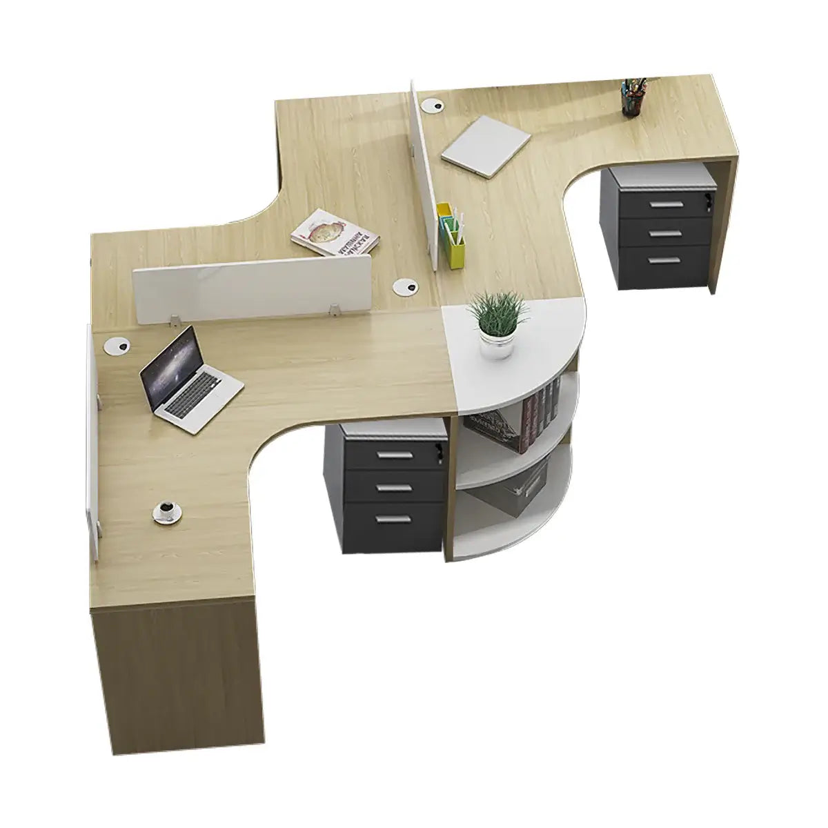 Modern Curved Adjustable Desk - Creative Agency Workstation ANZHAP- BGZ-007-mainpictures 74