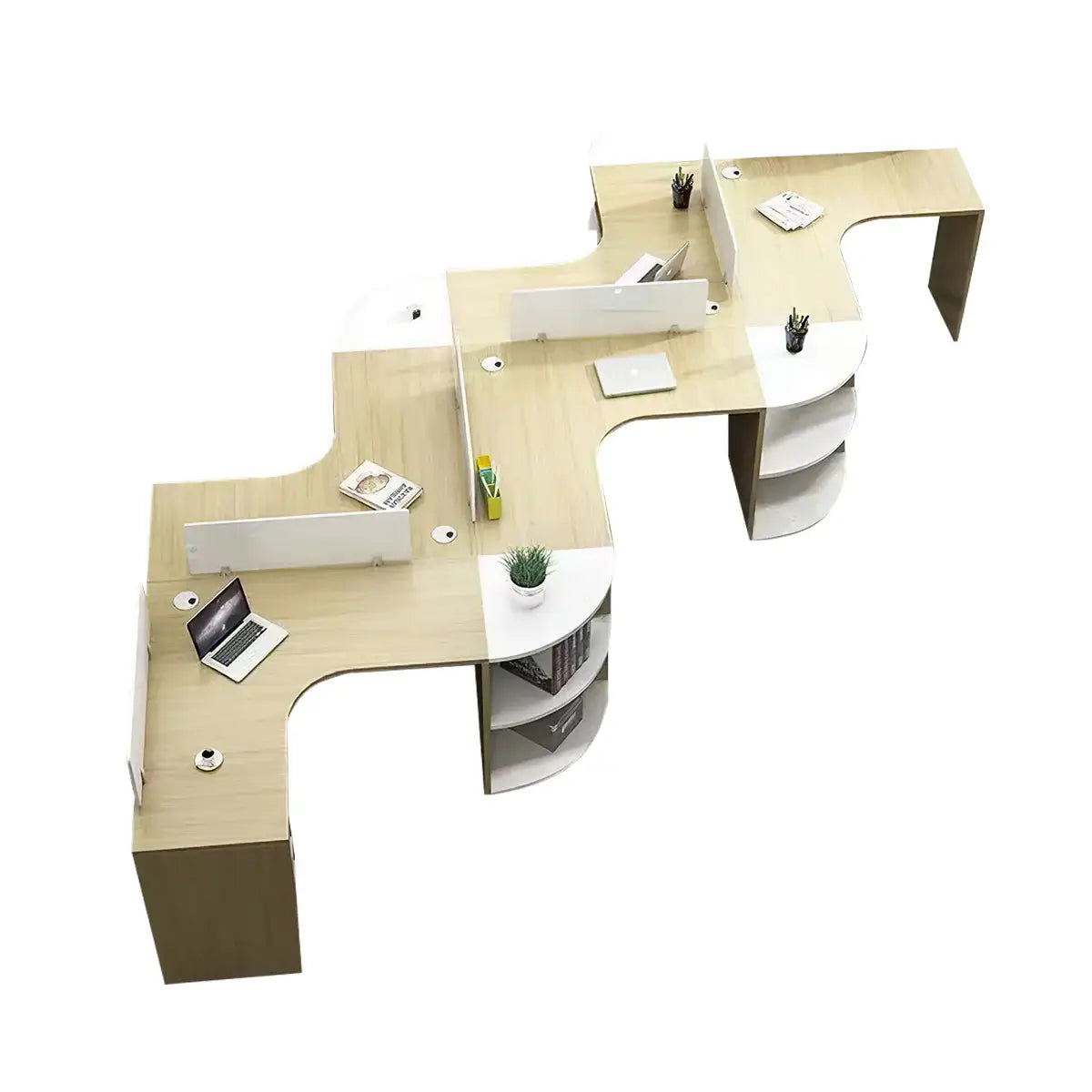 Modern Curved Adjustable Desk - Creative Agency Workstation ANZHAP- BGZ-007-mainpictures 77