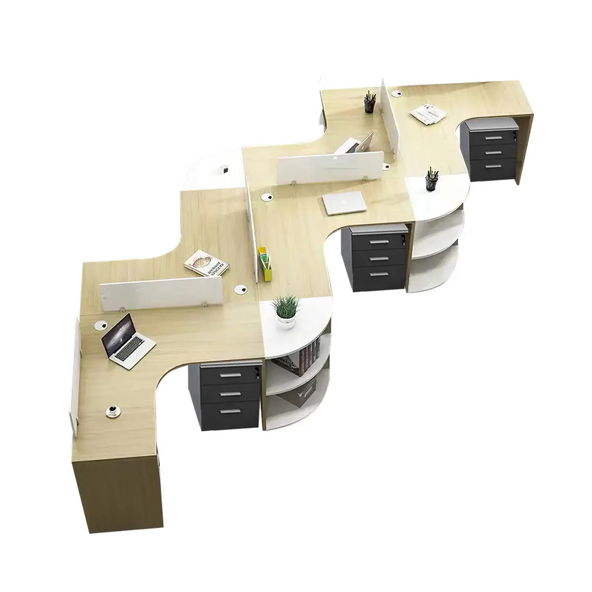 Modern Curved Adjustable Desk - Creative Agency Workstation ANZHAP- BGZ-007-mainpictures 78
