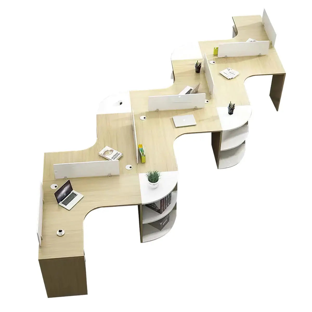 Modern Curved Adjustable Desk - Creative Agency Workstation ANZHAP- BGZ-007-mainpictures 79
