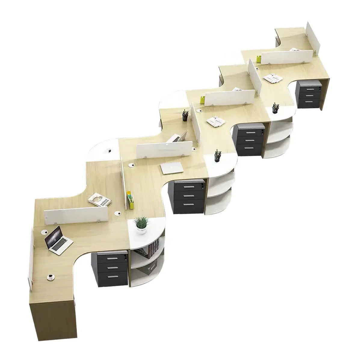 Modern Curved Adjustable Desk - Creative Agency Workstation ANZHAP- BGZ-007-mainpictures 84