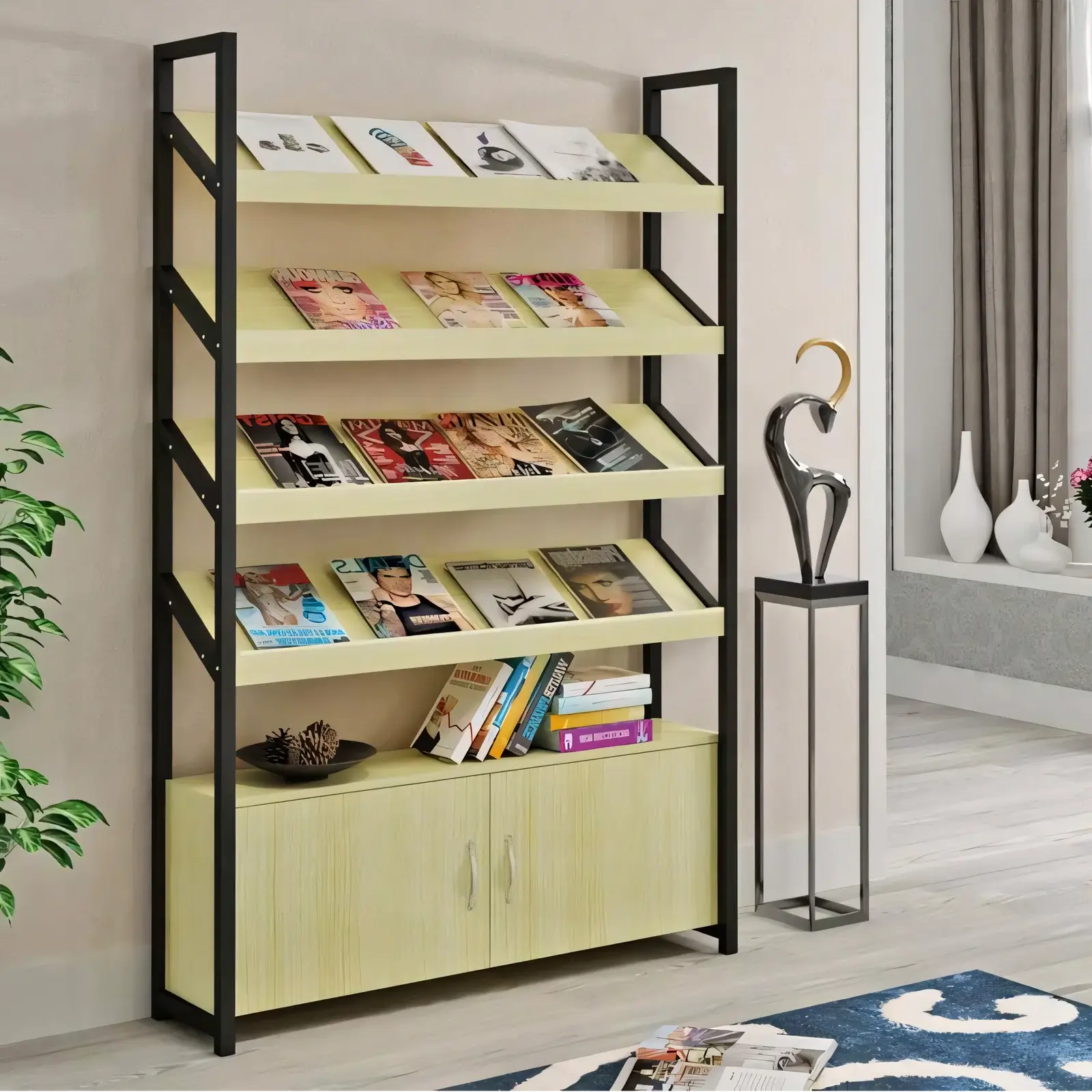 Modern Freestanding Display Shelf and Office Bookcase - ANZHAP ZZJ-008 Mainpictures 3
