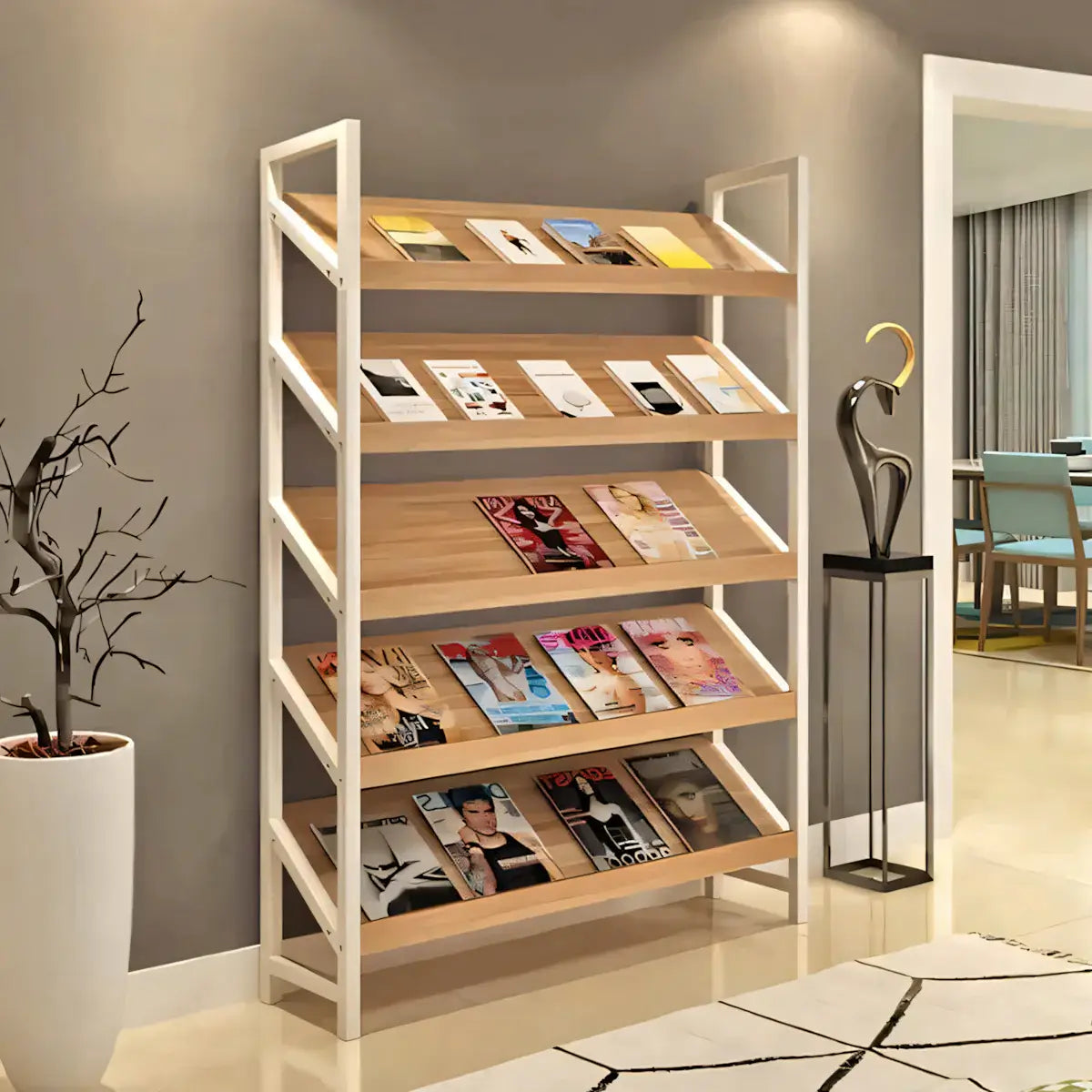 Modern Freestanding Display Shelf and Office Bookcase - ANZHAP ZZJ-008 Mainpictures 9