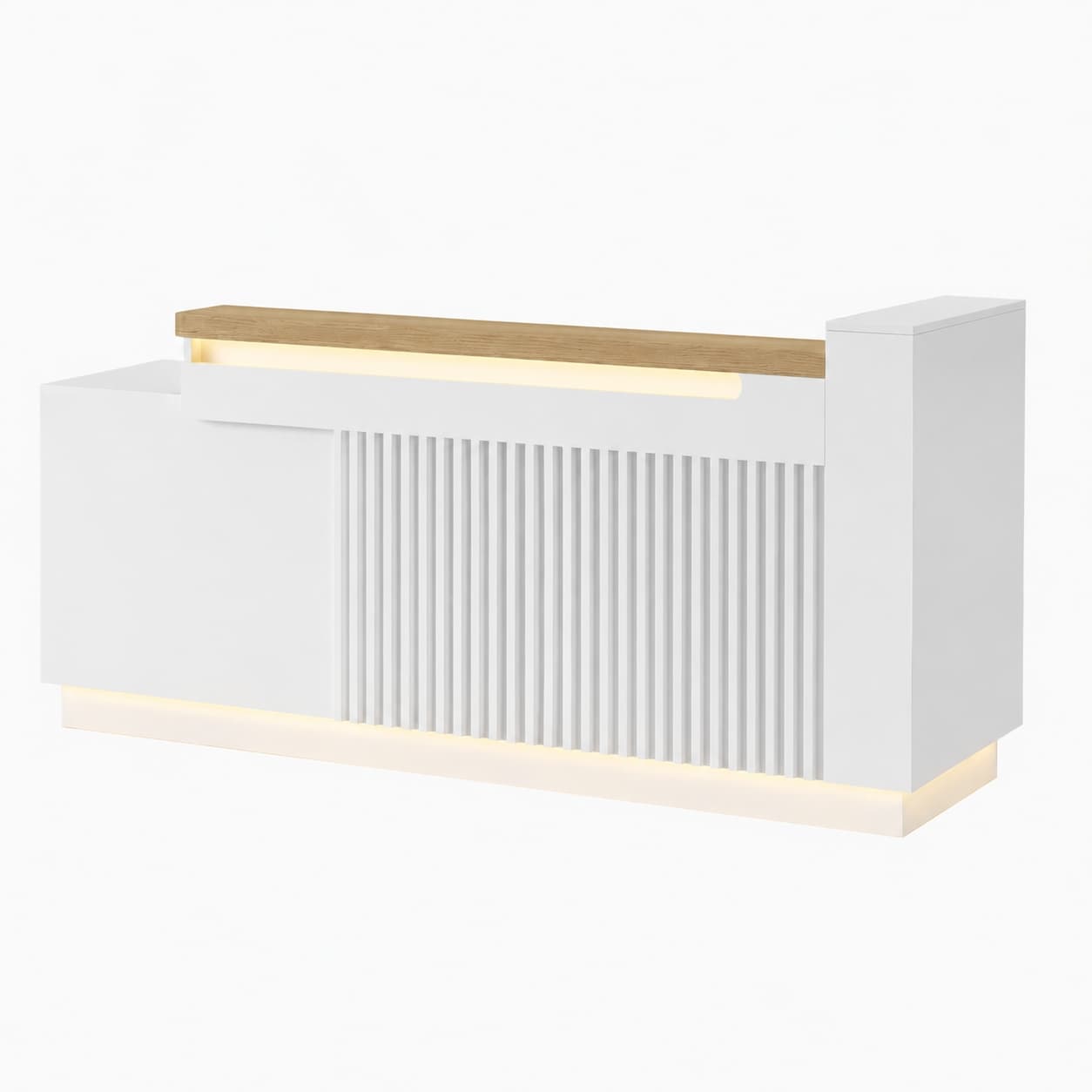 Comptoir d'accueil moderne pour bureau avec éclairage LED