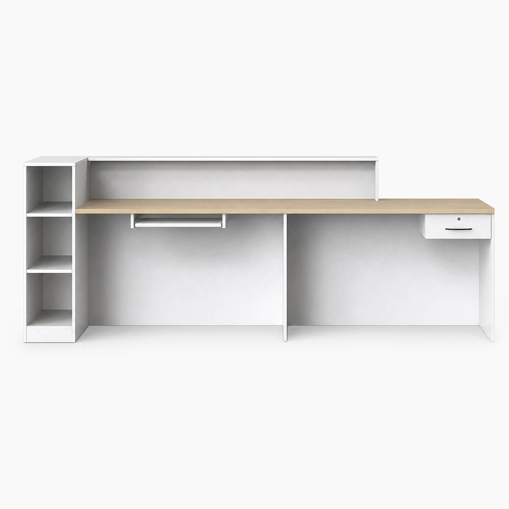 Modern Office Receptionist Desk with LED & Marble Top