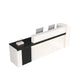 L180*L61*H99cm / Marbre noir + marbre blanc / Côté gauche plus haut / Stock de la côte ouest
