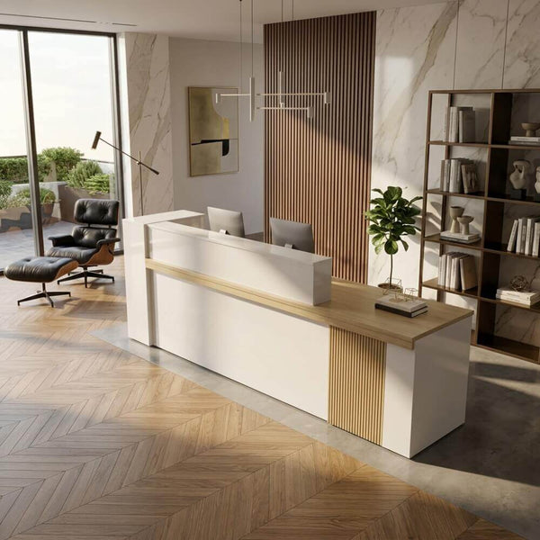 Modern L-Shaped Reception Desk with LED Lighting Office Welcome Desk ANZHAP-JDT-2217-mainpictures 5
