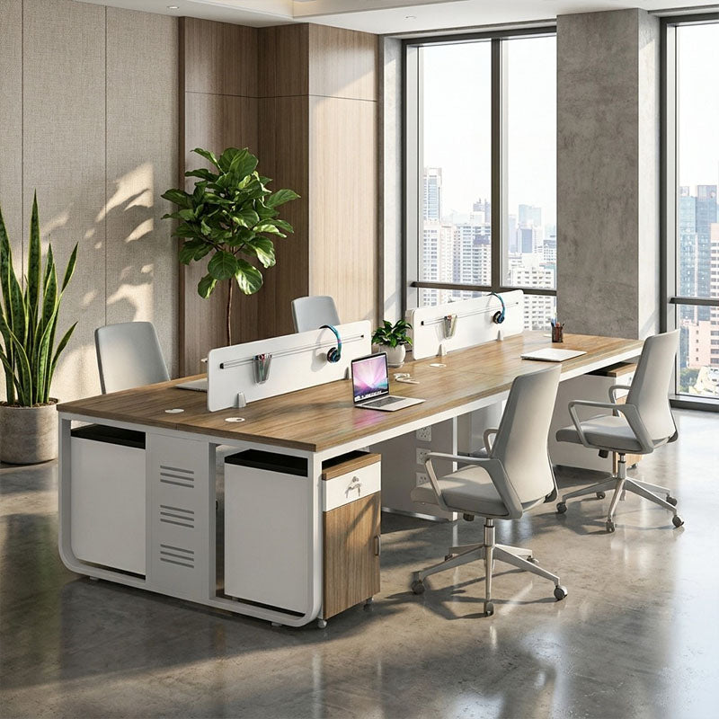 Modern Oak Office Table - Aesthetic Minimalist PC Desk ANZHAP-YGZ-1088-mainpictures1 2