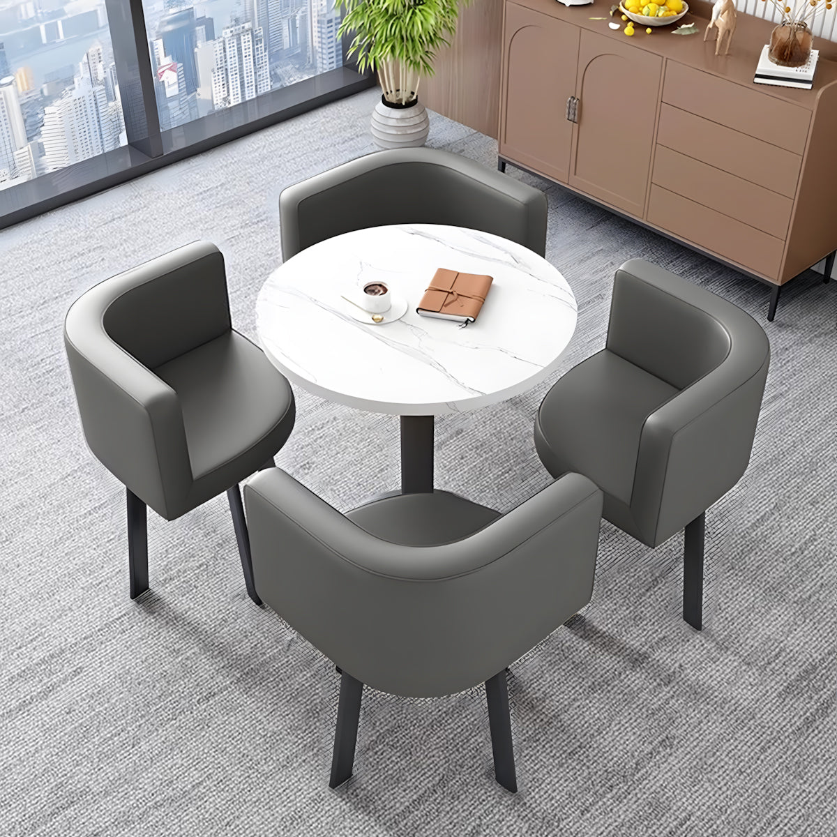 Modern Round Nesting Table and 4 Chairs Set for Office Cafes - ANZHAP JDZH-2022 Main picture 05