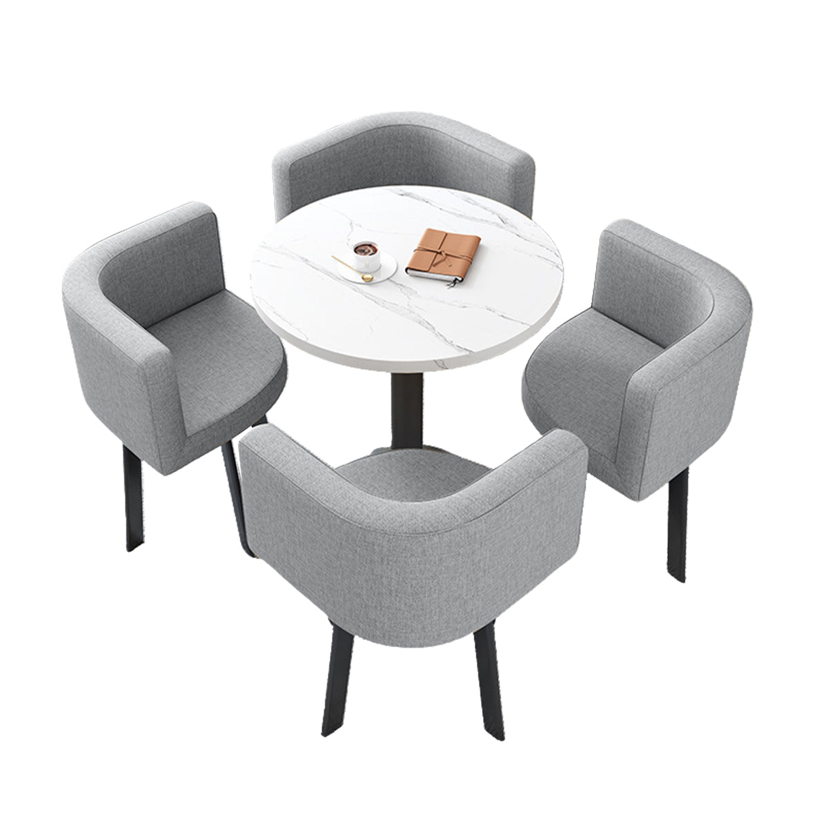 Modern Round Nesting Table and 4 Chairs Set for Office Cafes - ANZHAP JDZH-2022 Main picture 46